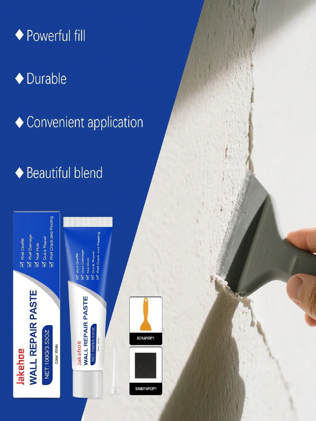 Паста за ремонт на стени WallRepair (250 г) — снимка 1