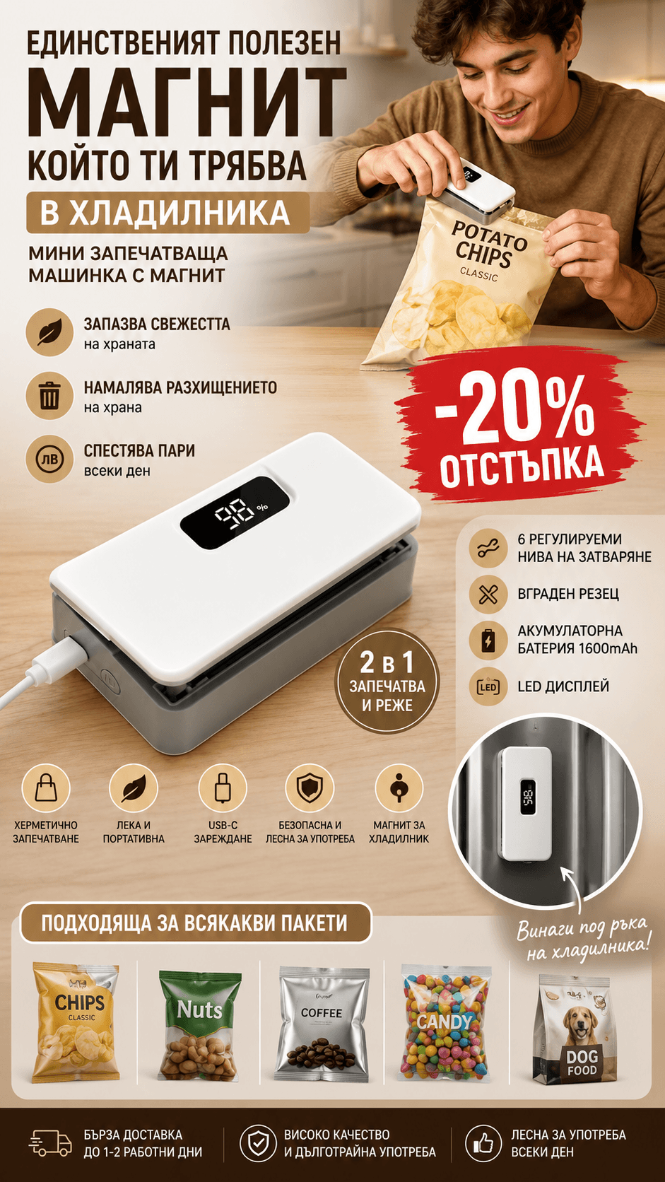 Магнитна запечатваща машинка — снимка 1