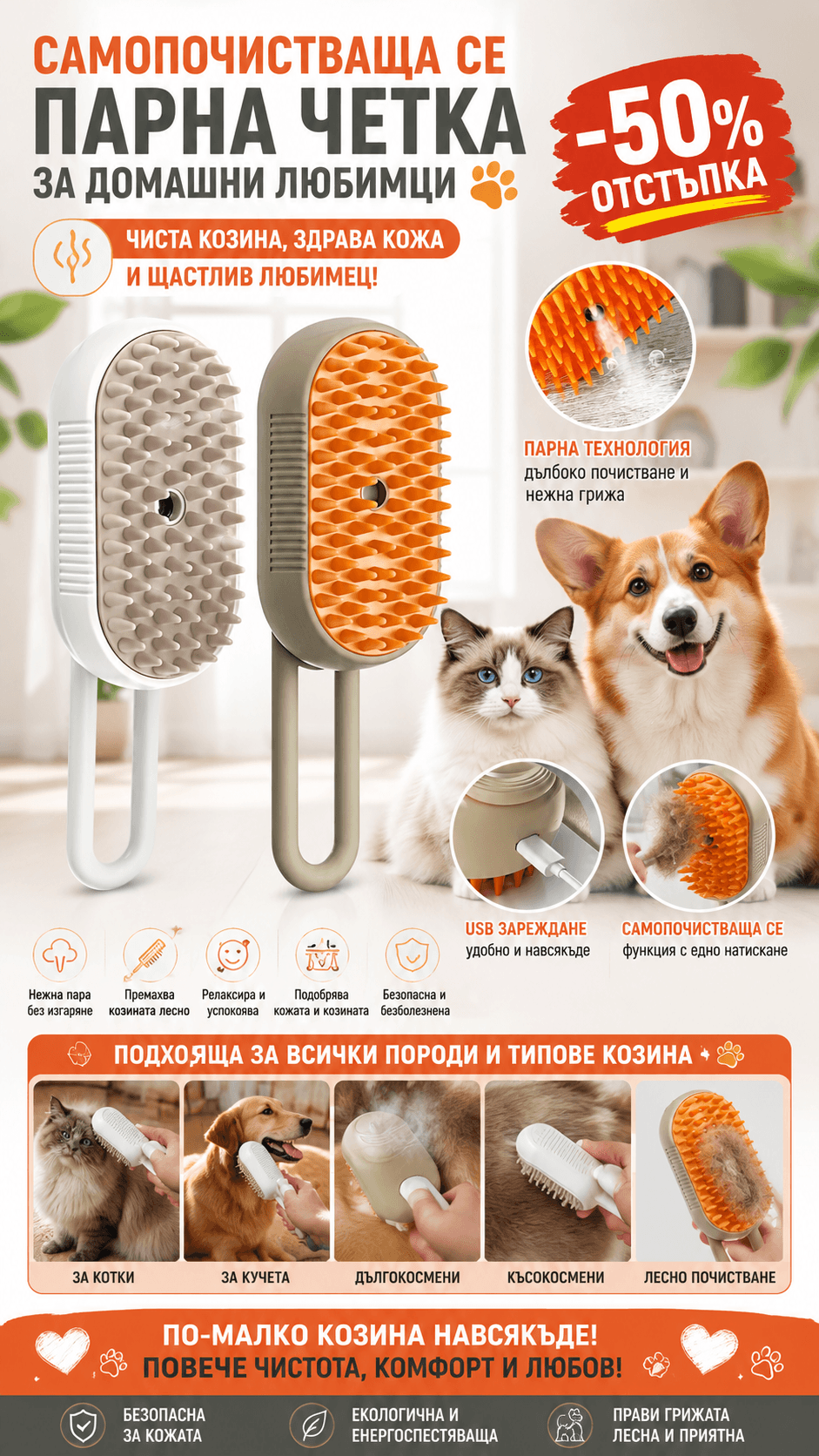 Четка за косми GROOMSY