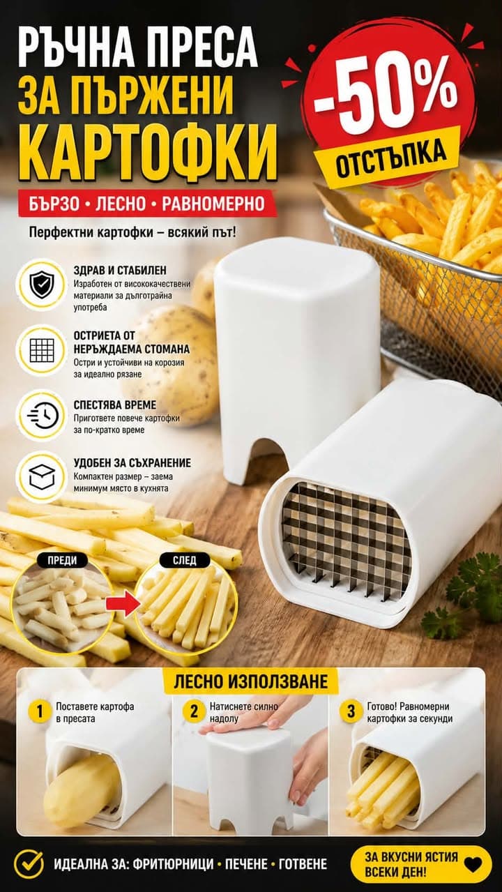 Ръчна преса за пържени картофки